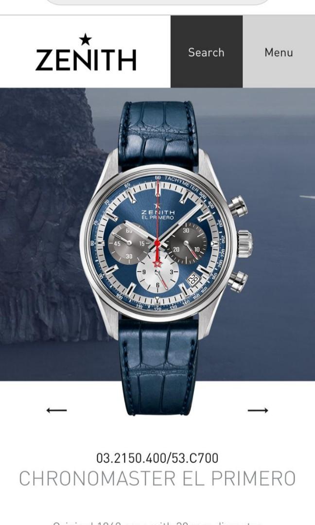 Zenith Chronomaster El Primero 38mm Blue Dial Men S Fashion