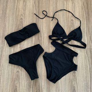 Dapet 4 pcs ! Bikini black swimsuit