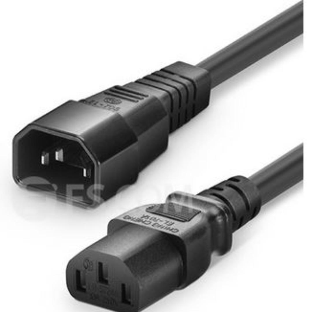 Power Extension Cord Black 4ft Iec320 C14 To C13 14awg 250v 15a Electronics Computer Parts Accessories On Carousell