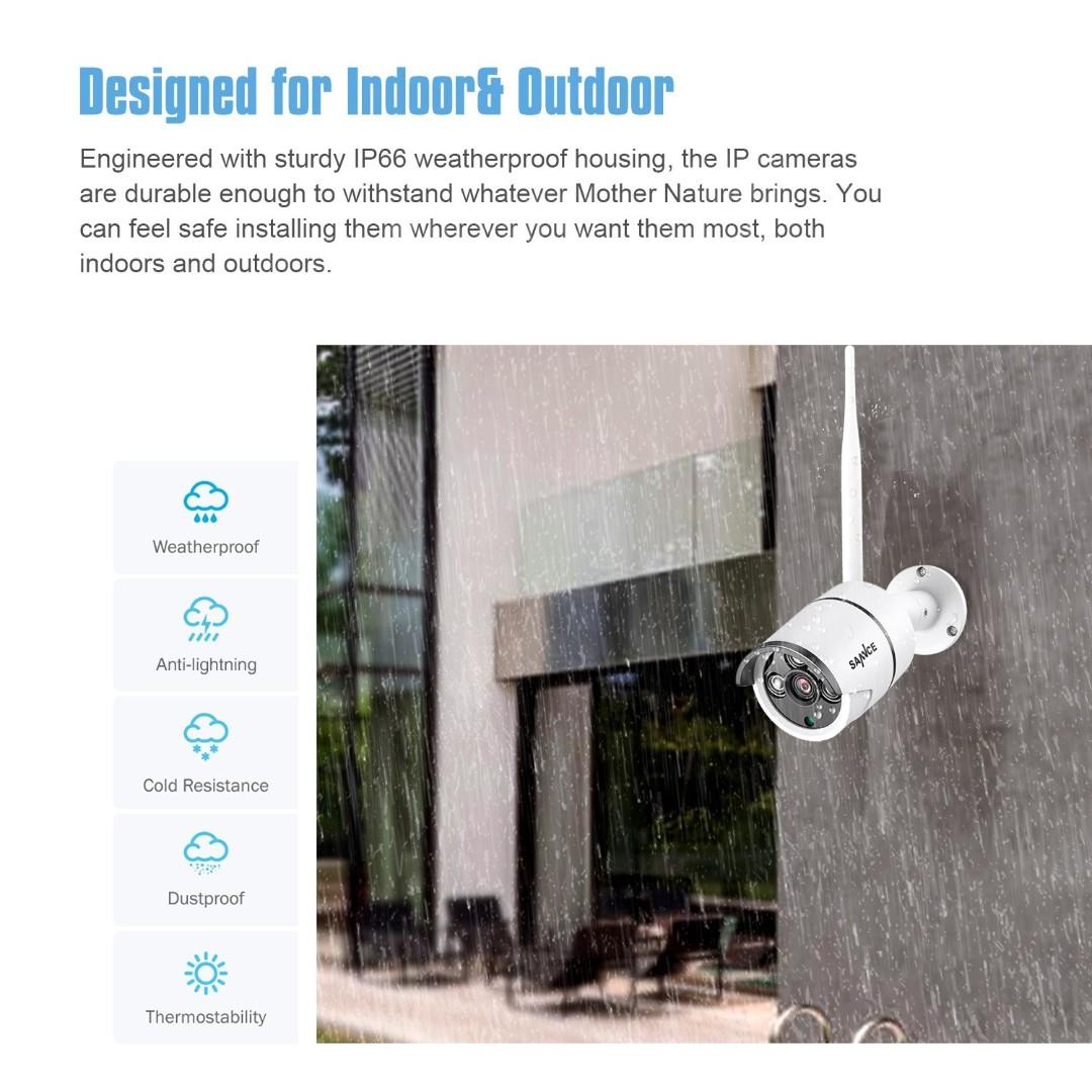 Sannce 720p 4ch hd wireless nvr cctv camera system top