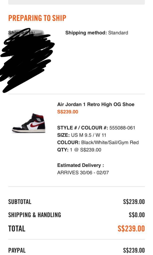 jordan 1 gym red size 9