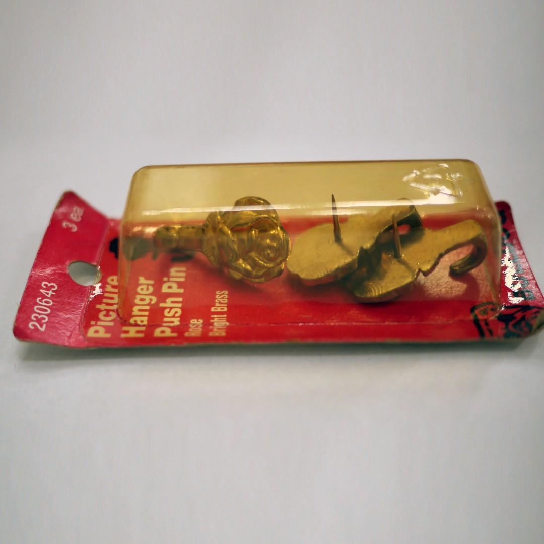 Antique Brass Decorative Push Pin Picture Hangers On Carousell