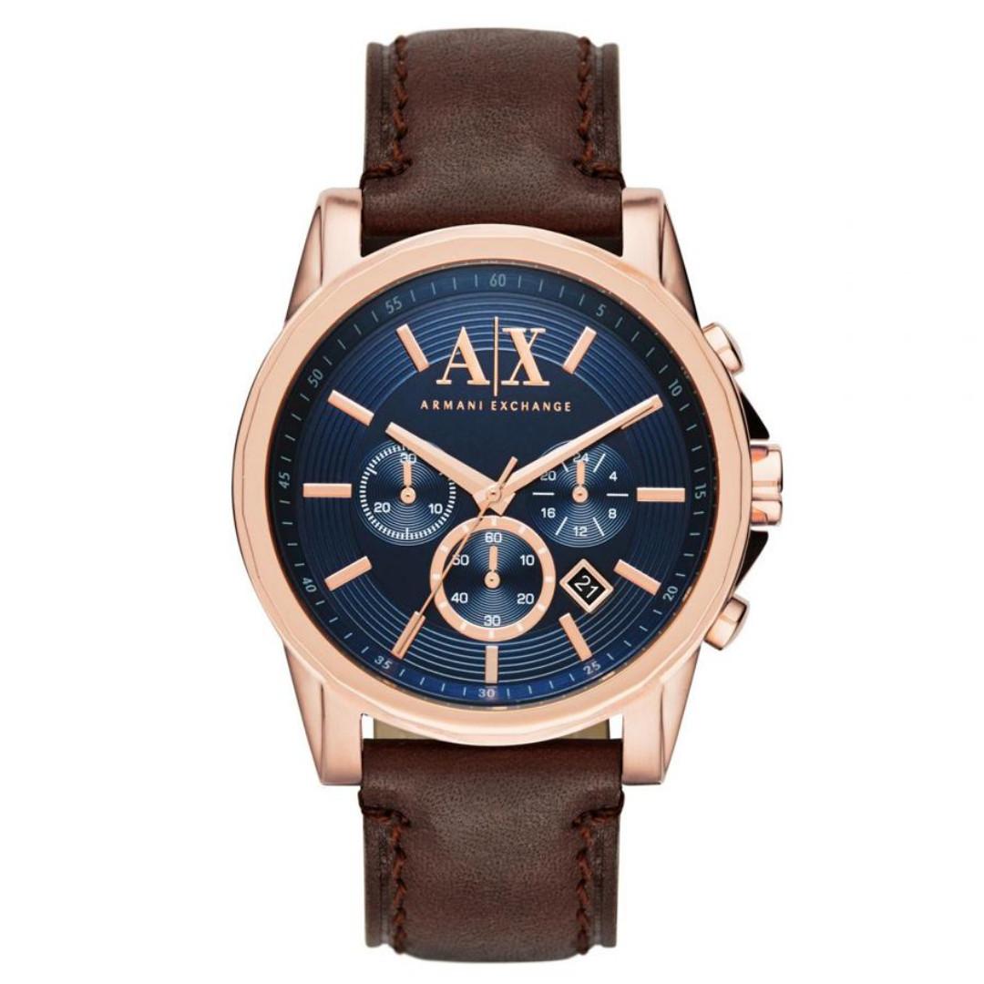 armani exchange watch men's leather strap