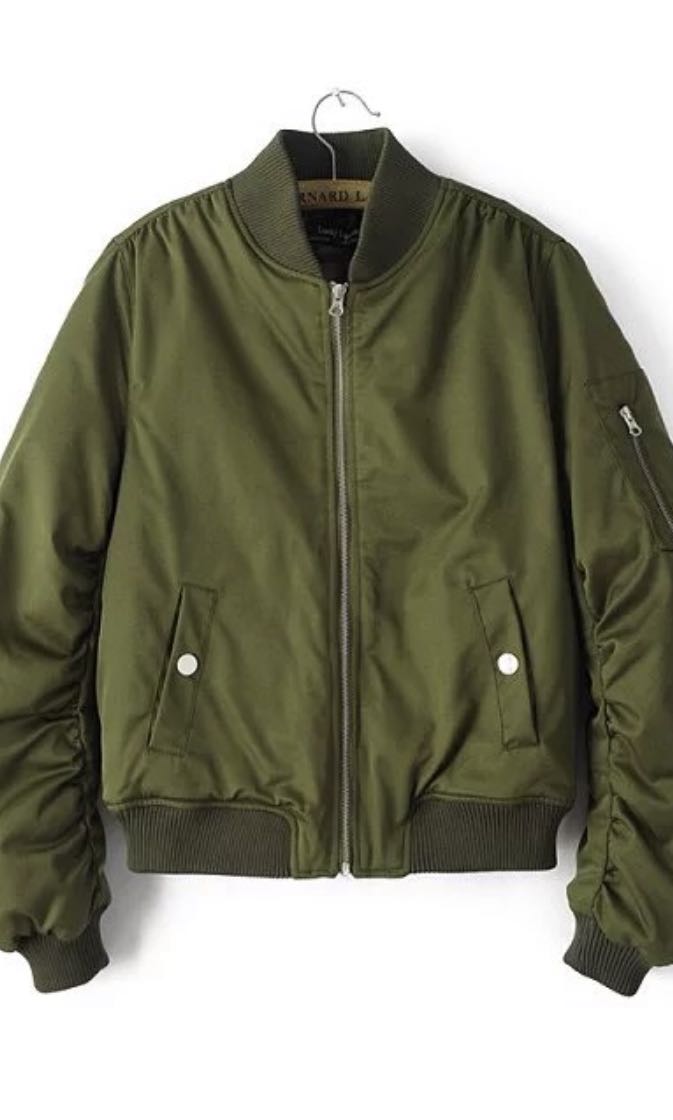 Army Green Bomber Jacket, Women's Fashion, Coats, Jackets and Outerwear Army Green Bomber Jacket, Women's Fashion, Coats, Jackets and Outerwear