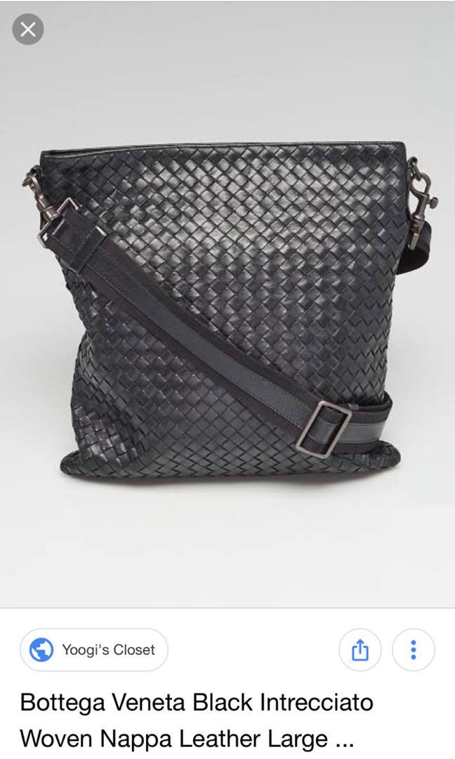 Bottega Veneta Light Blue Intrecciato Woven Nappa Leather Messenger Bag -  Yoogi's Closet