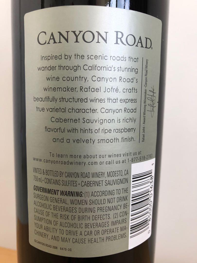 Canyon Road Cabernet Sauvignon California 2016 Food Drinks Beverages On Carousell