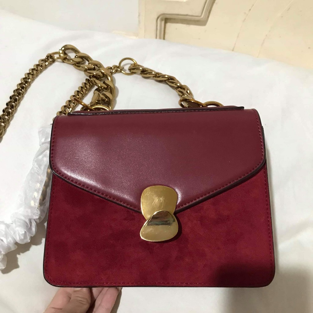 metal detail front flap bag