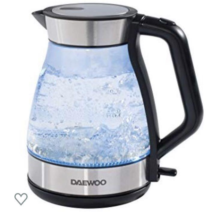 Daewoo SDA1207 Illuminating LED Glass Kettle with 360 Degree Rotational