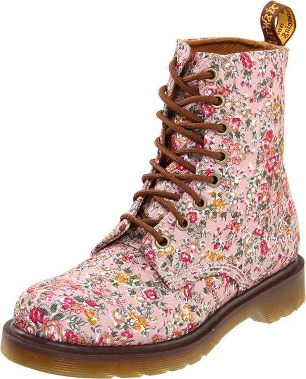 Dr martens pink floral height cut boots Women s Fashion Footwear