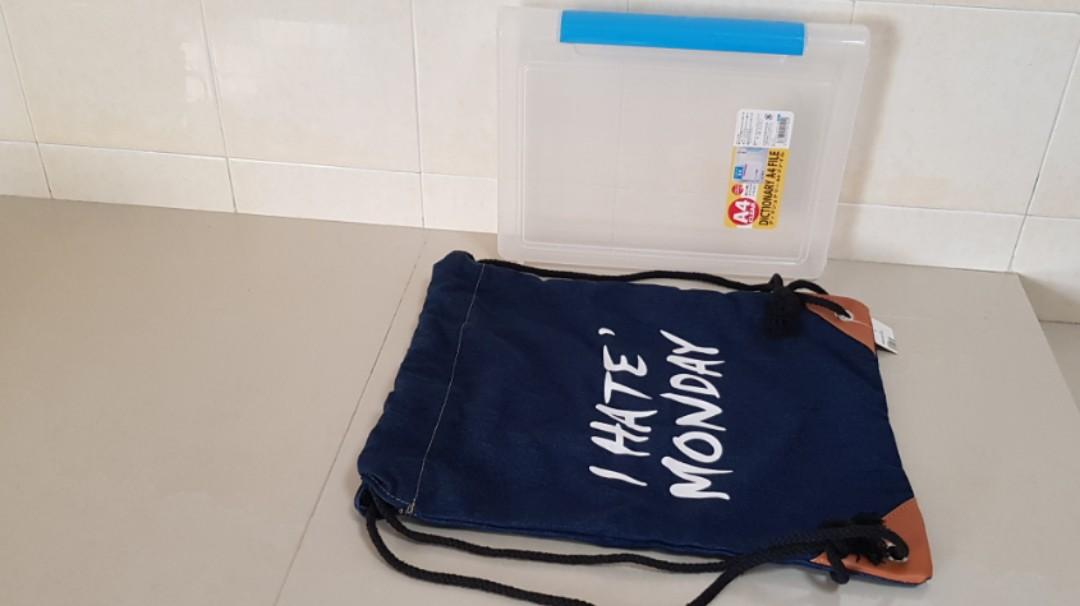 Drawstring Bag (Category: Stationery & School Supplies) located in Singapore. Submitted by yukikyw (Listing ID 236345970, Image 1). Description: Brand new drawstring bag.