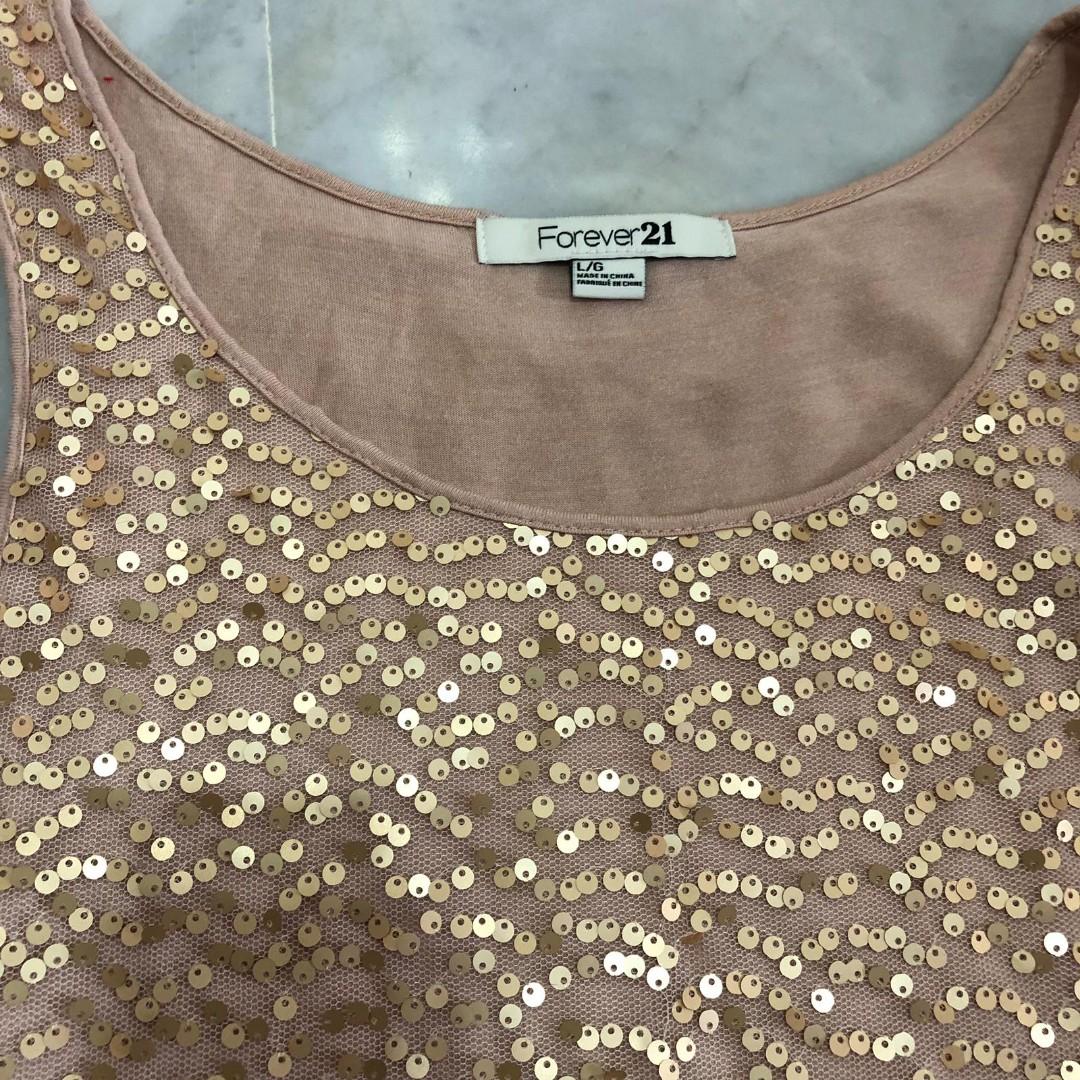 Gold sequin tank top store forever 21