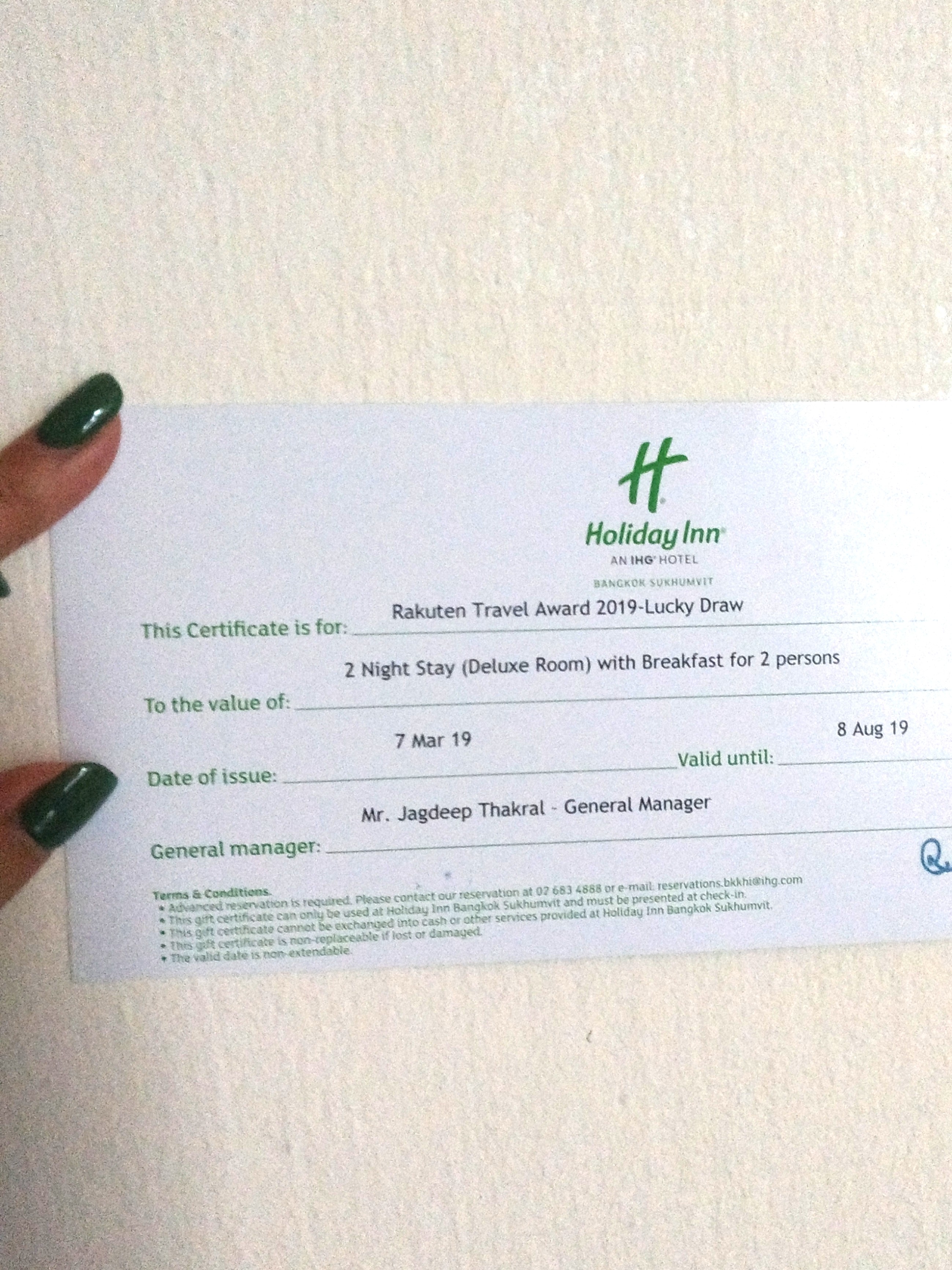 Hotel Voucher 15 Discount Lowest Room Only Price Holiday Inn Bangkok Sukhumvit 2 Nights Stay Deluxe With Breakfast Tickets Vouchers Vouchers On Carousell