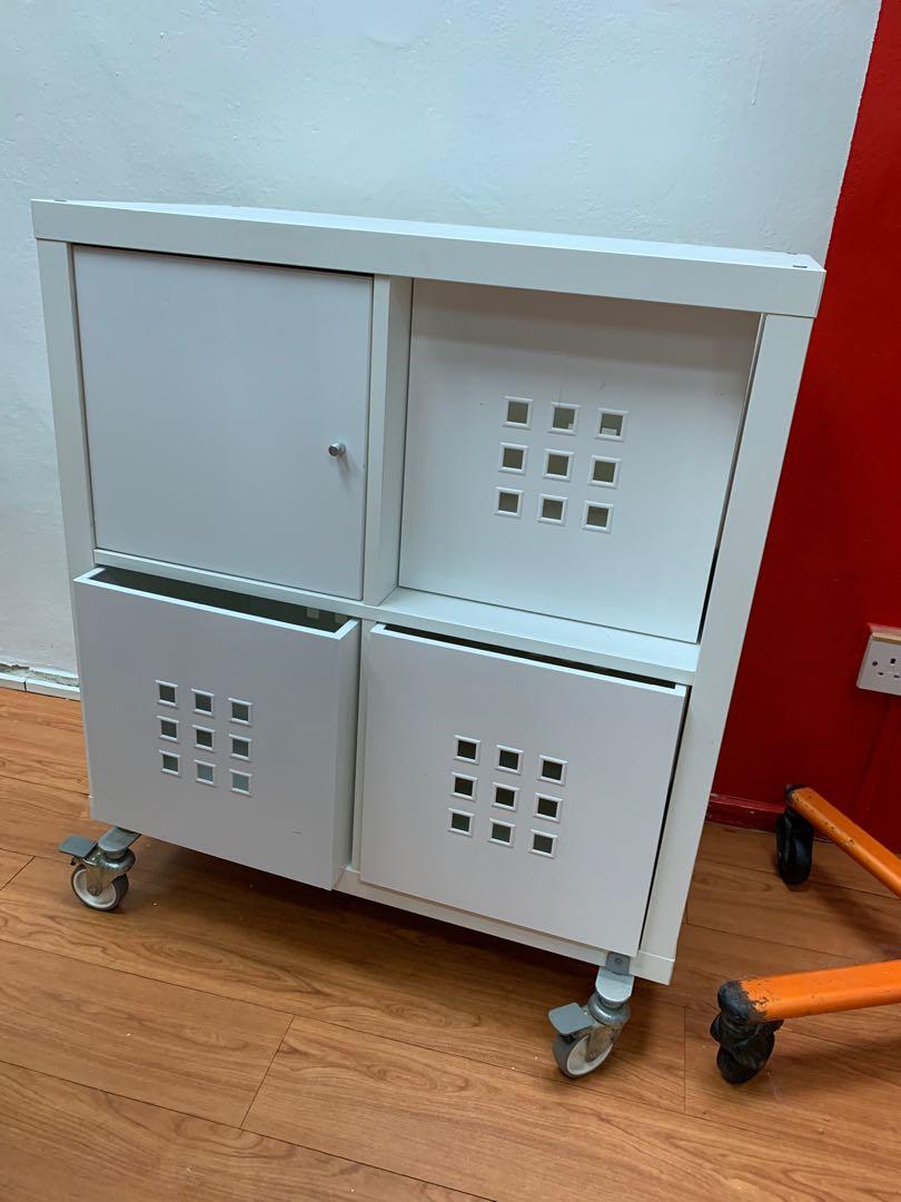 IKEA shelving unit with wheels, Furniture & Home Living, Furniture