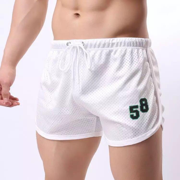 Men in discount mesh shorts