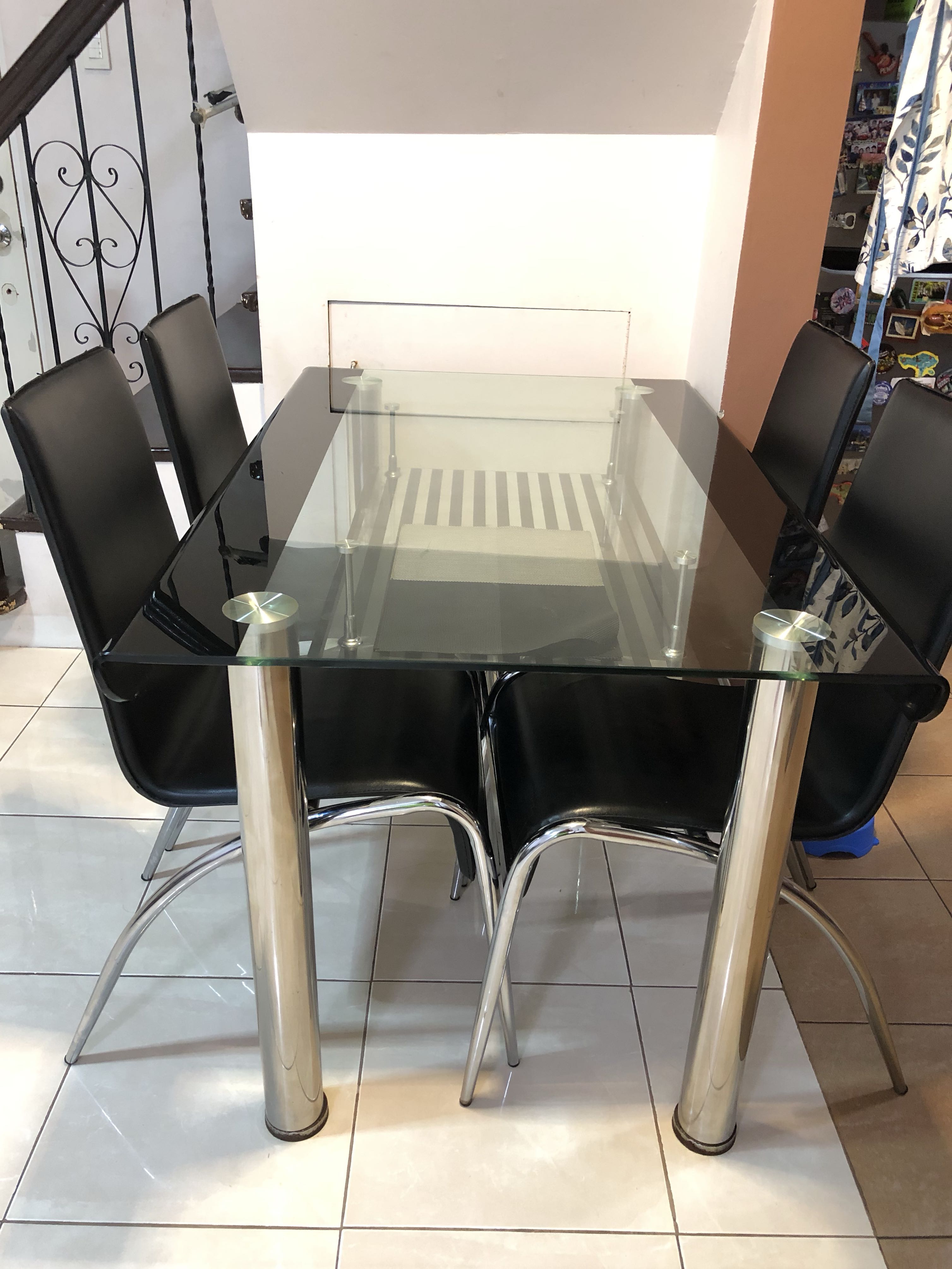 Modern Glass Dining Set - 4 Seater, Babies & Kids, Baby Nursery & Kids ...