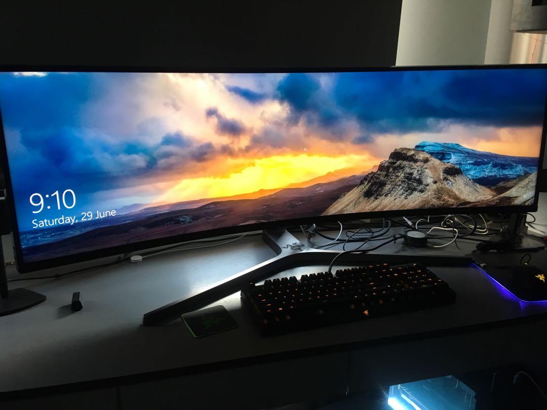 samsung lc49hg90 49 inch qled gaming monitor with 32 9 super ultra wide screen