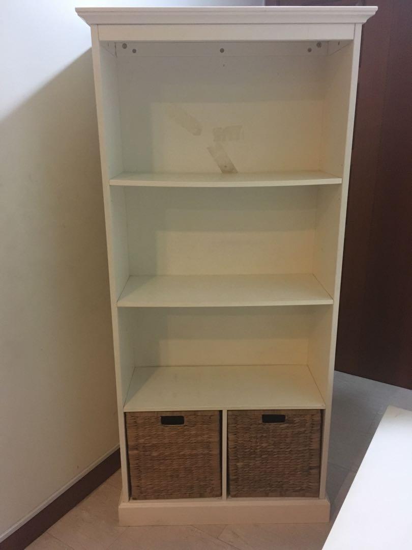 Tall Bookshelf With Storage Baskets Furniture Shelves Drawers