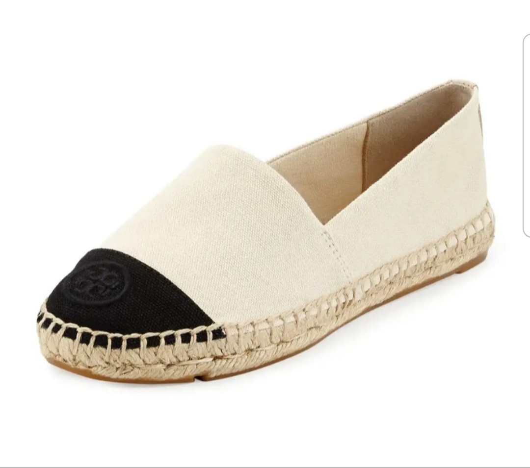 Tory Burch Canvas Colorblock Espadrilles in Nude and Black nt flats,  Women's Fashion, Footwear, Flats on Carousell