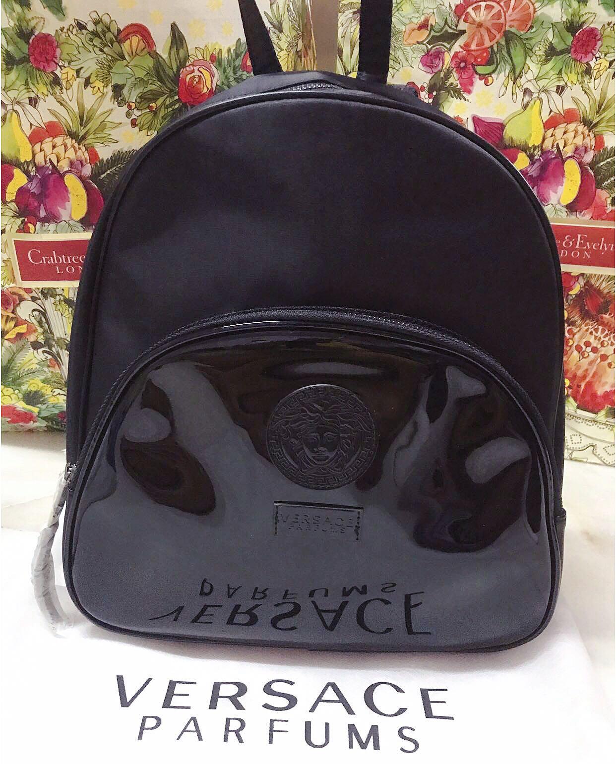 Versace backpack (Category: Bags & Wallets) located in Kuala Lumpur. Submitted by kittyqueen33 (Listing ID 226881599, Image 1). Description: Brand new Versace parfums Gift backpack. comes with dust bag Original perfume counter free gift Price : RM 390 Preorder deposit RM 100 Size : 33 H x 29 L x 17 Base width in CM 1- sold While stock last~.