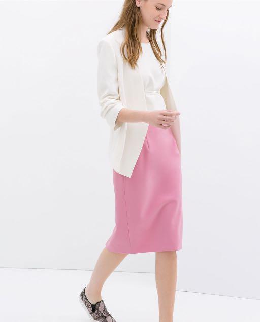 Zara bubblegum pink pencil skirt