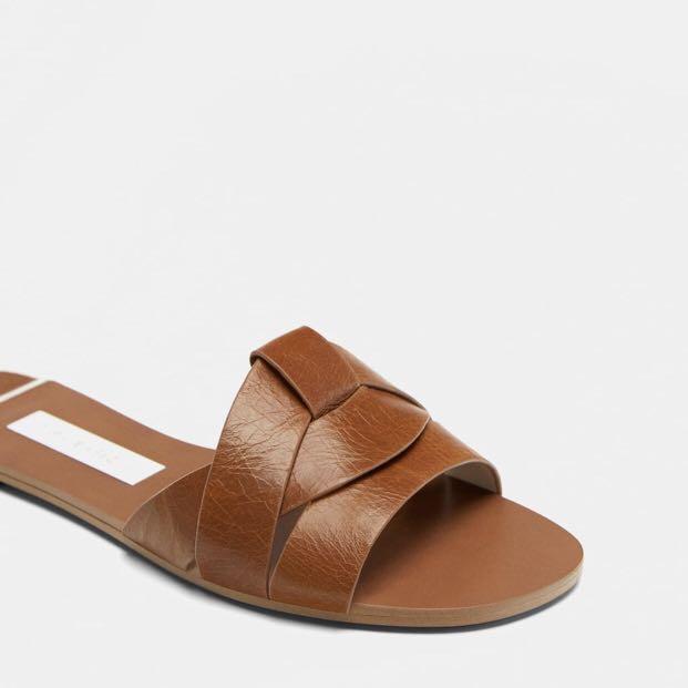 zara tan slides