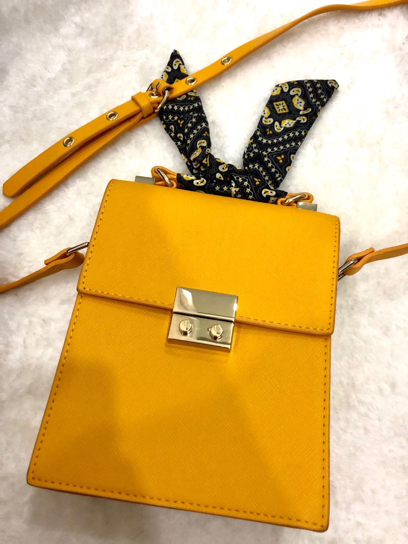 Out of breath Bore fracture Zara Mustard Yellow Crossbody Bag with Scarf Tie, Women's Fashion, Bags &  Wallets, Cross-body Bags on Carousell