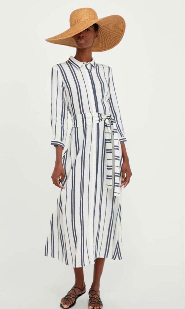 Zara striped midi dress, Women's ...