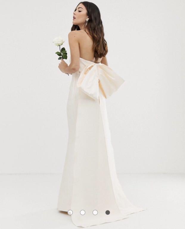 Asos edition bow back bandeau wedding dress shop