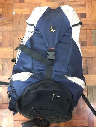 quechua 60L hiking bag