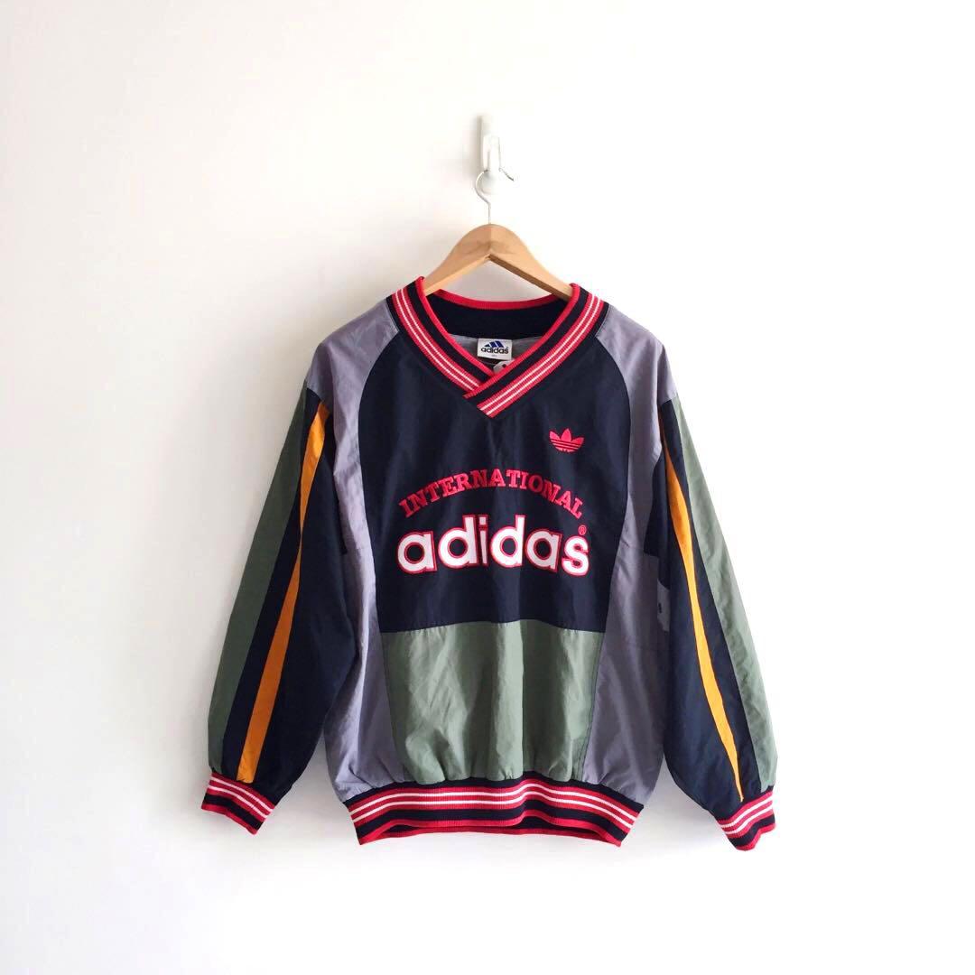 Adidas Vintage Rare Windbreaker Jacket booked Men s Fashion