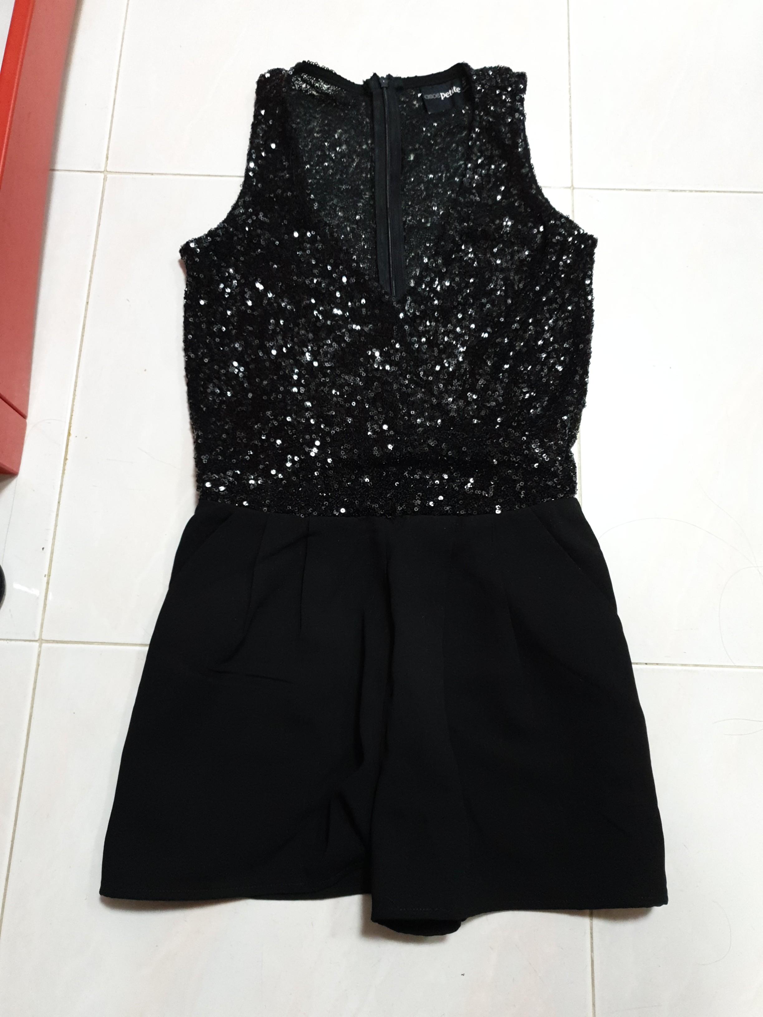 black sequin short romper