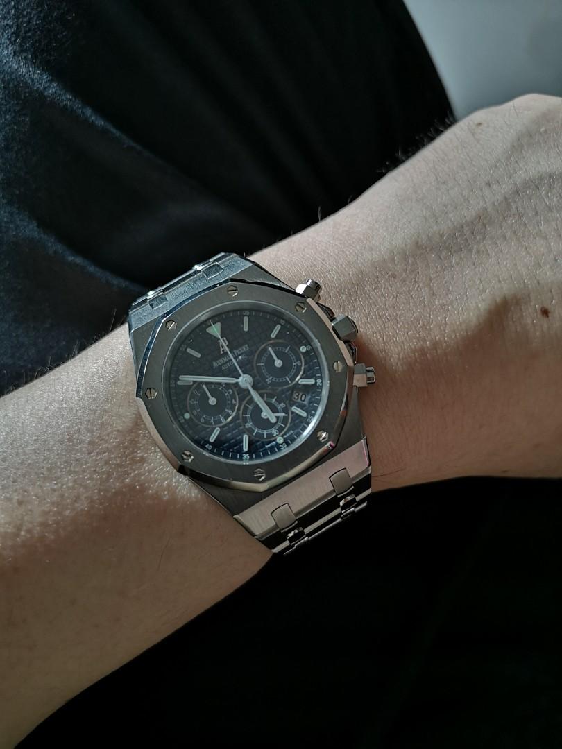 Discontinued Audemars Piguet Royal Oak chronograph AP ROC blue dial 39 ...