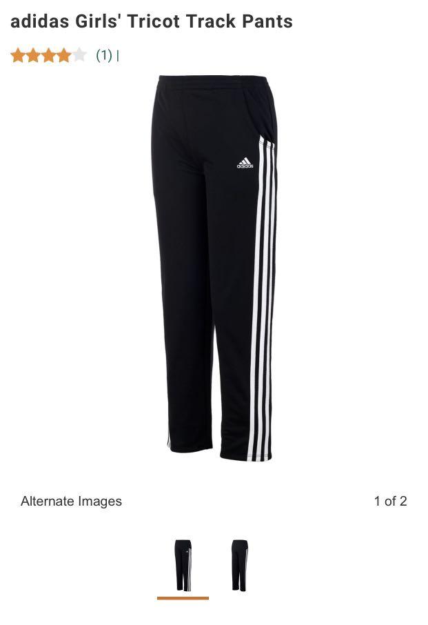 girls black and white adidas pants