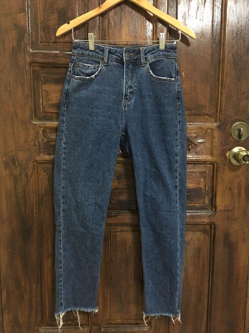 straight cropped jeans bershka
