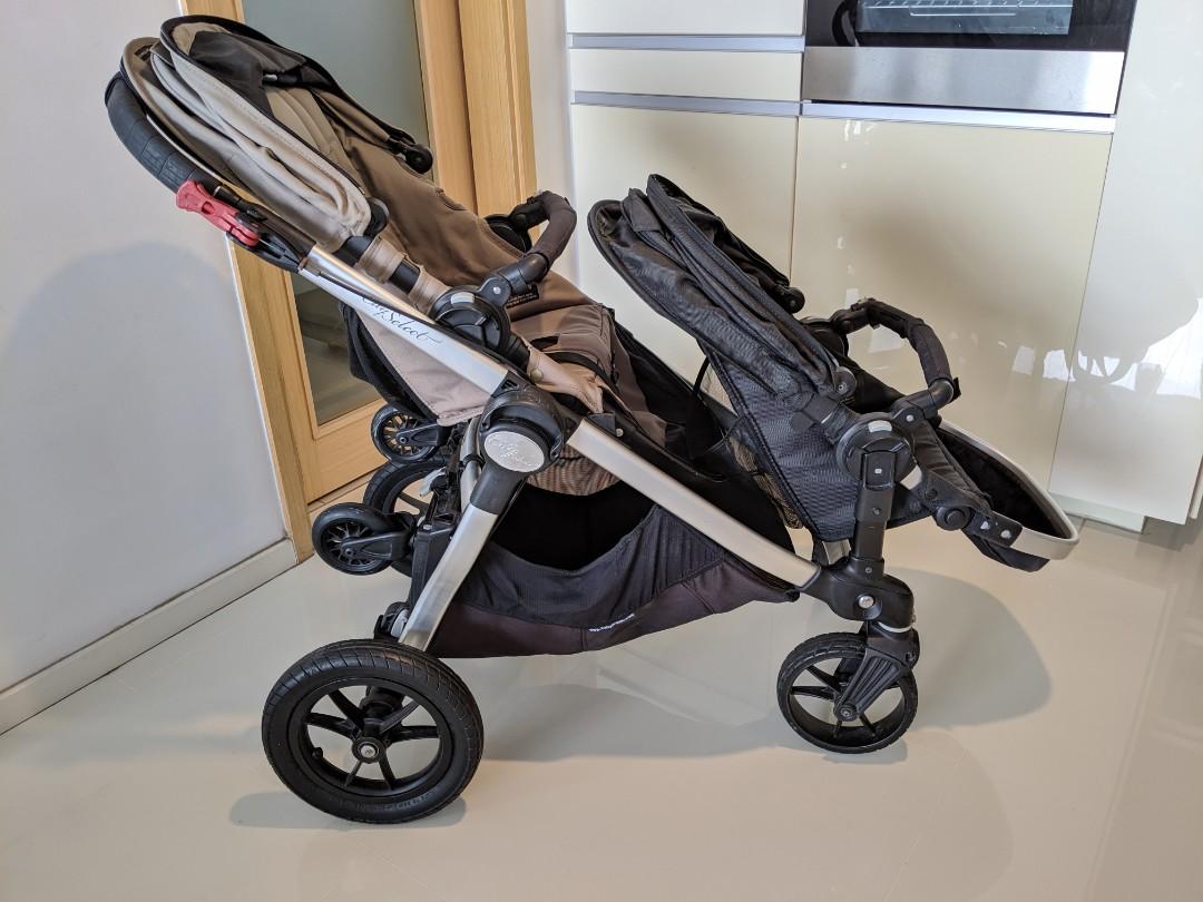 city select double stroller silver