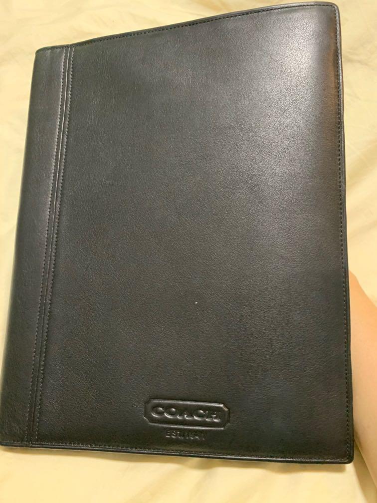 Leather portfolio coach shop
