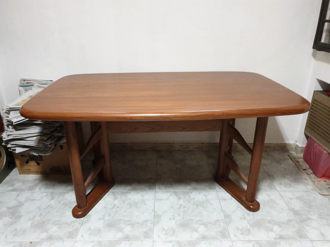 Dining Table (Category: Tables & Sets) located in Singapore. Submitted by yqzan90 (Listing ID 236494094, Image 1). Description: 🔥Used scanteak dining table for sale!🔥 Minor scratches on table itself. Still in good working condition. SOLID TEAK WOOD. Price nego but lowballers will not be entertained. SELF COLLECT at CCK ST 51 . Please arrange own transport. Ps: doesnt come with chairs..