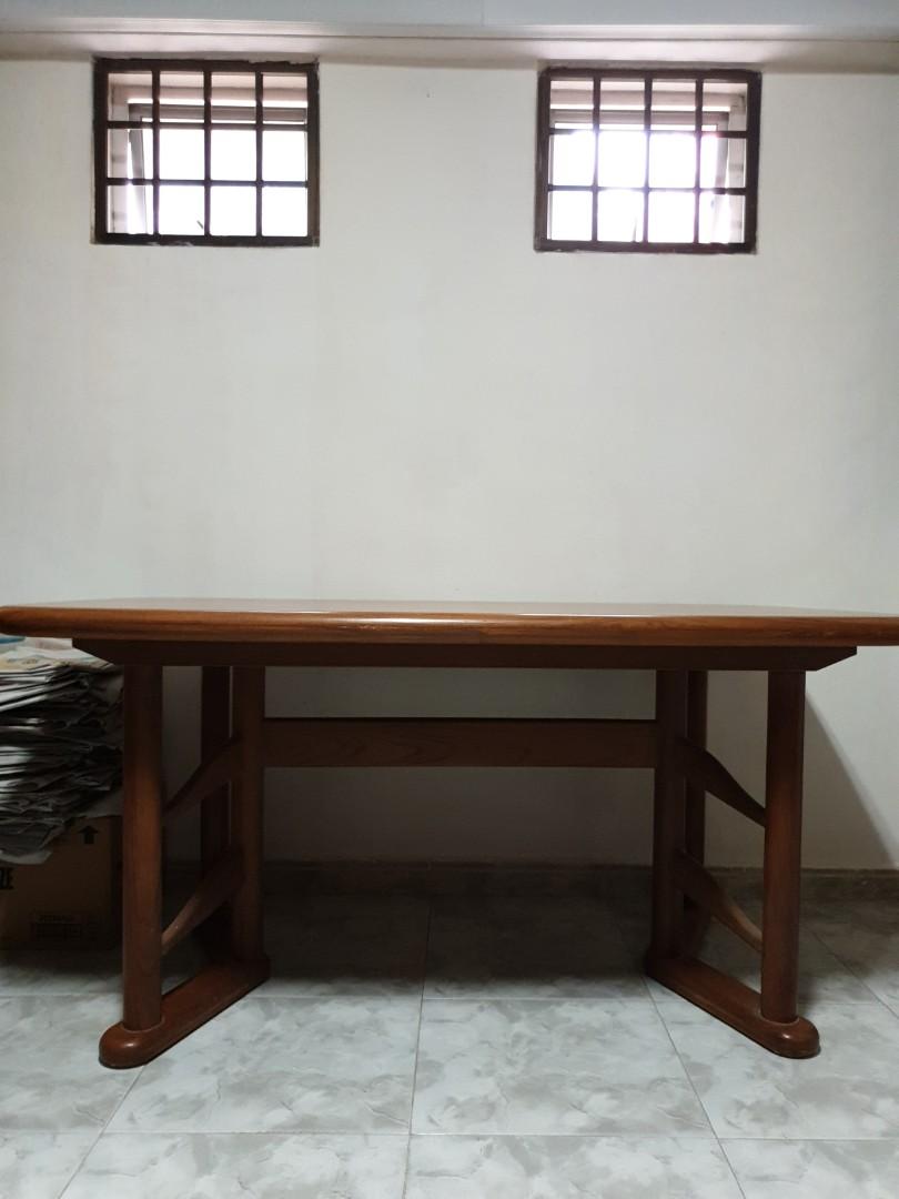 Dining Table (Category: Tables & Sets) located in Singapore. Submitted by yqzan90 (Listing ID 236494094, Image 2). Description: 🔥Used scanteak dining table for sale!🔥 Minor scratches on table itself. Still in good working condition. SOLID TEAK WOOD. Price nego but lowballers will not be entertained. SELF COLLECT at CCK ST 51 . Please arrange own transport. Ps: doesnt come with chairs..