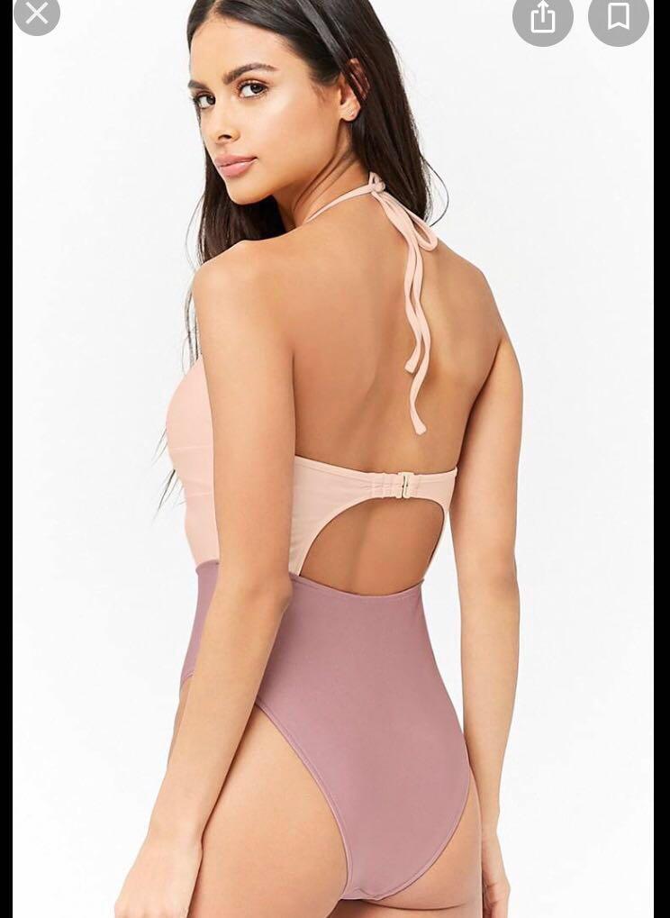 Colorblock one piece swimsuit forever 21 2025