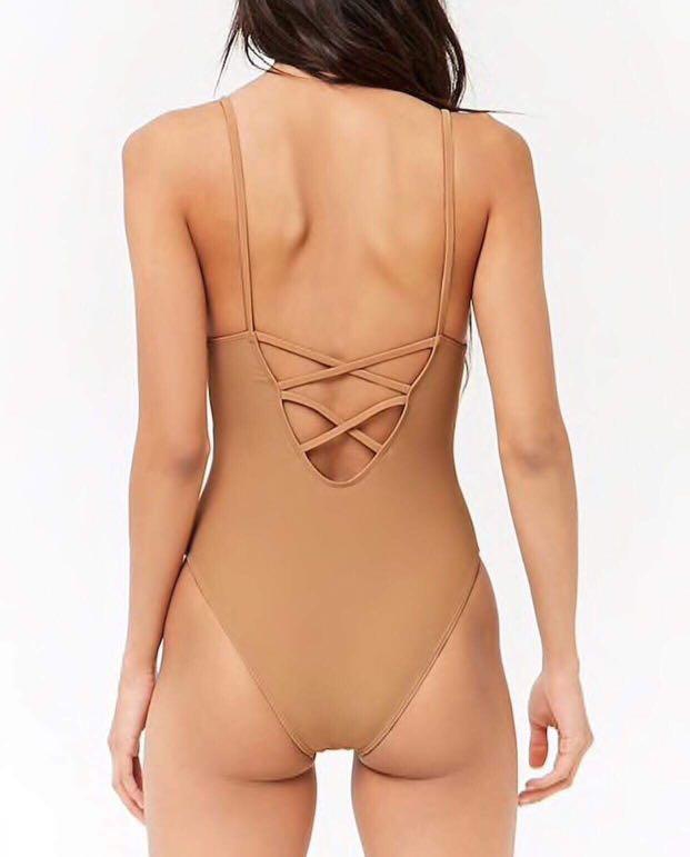 Forever 21 Crisscross Back One-Piece Swimsuit (Category: Bikinis & Swimsuits) located in Makati City. Submitted by chenchenita (Listing ID 236519862, Image 2). Description: Only used ONCE Excellent condition .