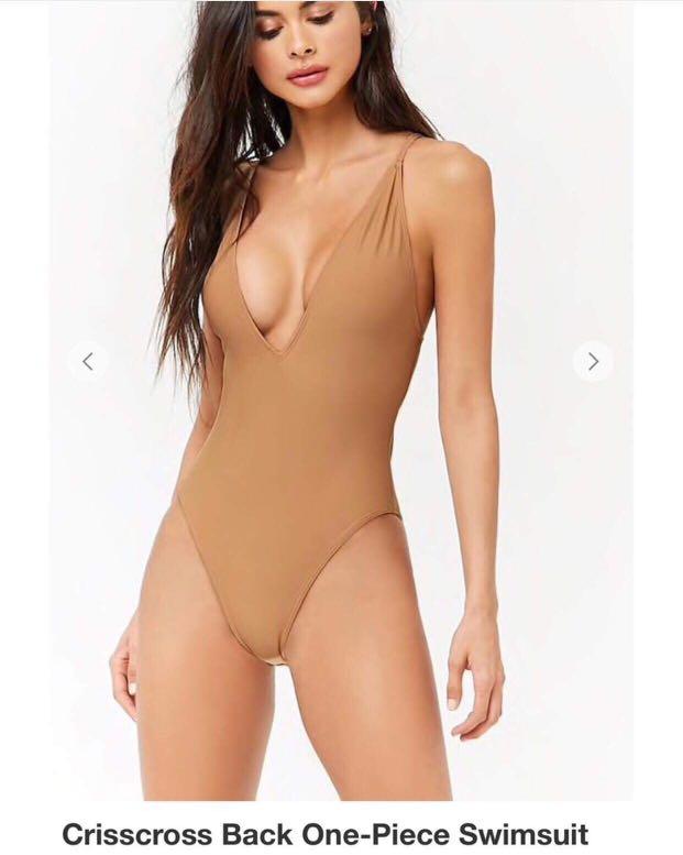 Forever 21 Crisscross Back One-Piece Swimsuit (Category: Bikinis & Swimsuits) located in Makati City. Submitted by chenchenita (Listing ID 236519862, Image 1). Description: Only used ONCE Excellent condition .