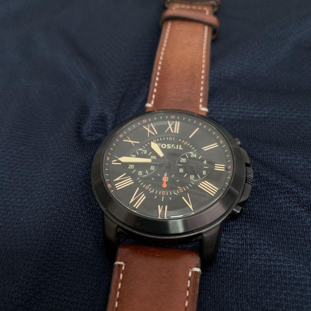Fossil Fs5242 Grant Chronograph Black Dial Watch