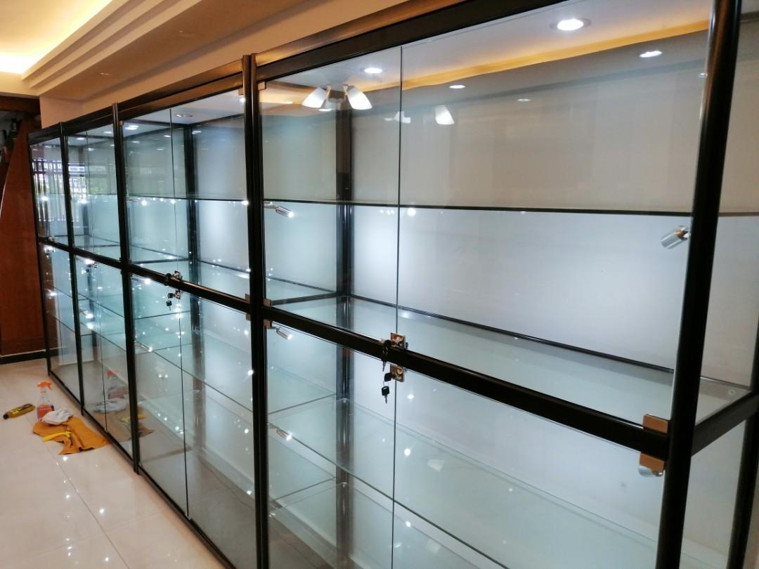 Full Tempered Glass Display Cabinets Furniture Shelves Drawers