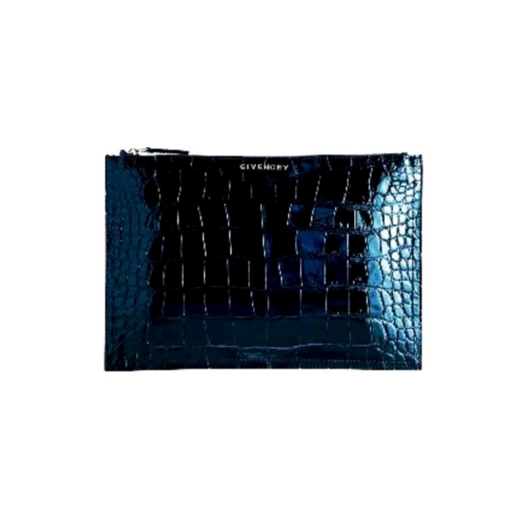 large blue clutch bag