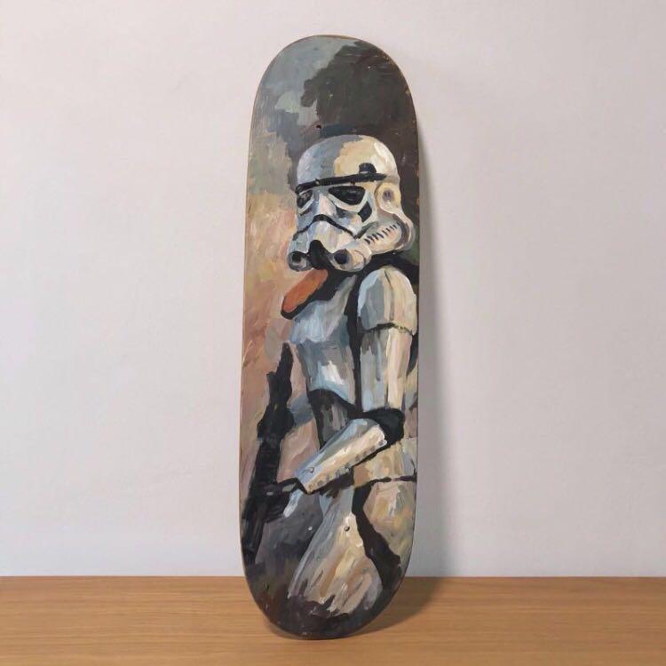 Hand Painted Skateboard Deck Of Sandtrooper Display Stormtrooper