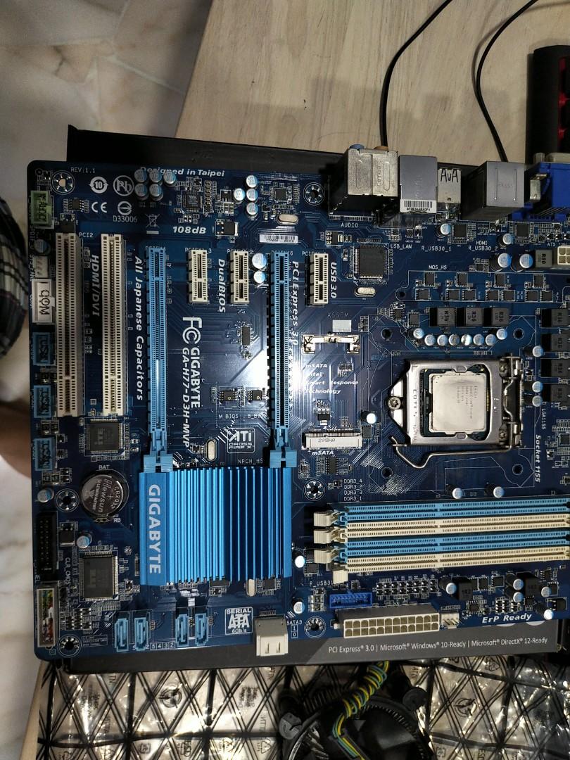 Intel I5 3570k With Almost Free Gigabyte H77 D3h Mvp Motherboard Electronics Computer Parts Accessories On Carousell