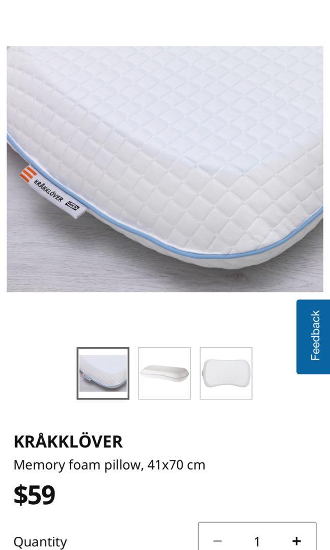 Ikea memory foam pillow Furniture Home Living Bedding Towels on Carousell