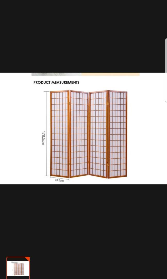 Japanese Portable Room Divider w Base Stand, Furniture & Home Living