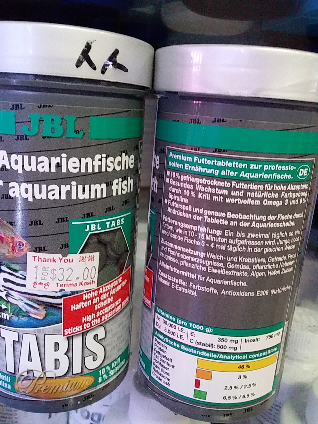 jbl tabis premium food tablets for freshwater marine fish