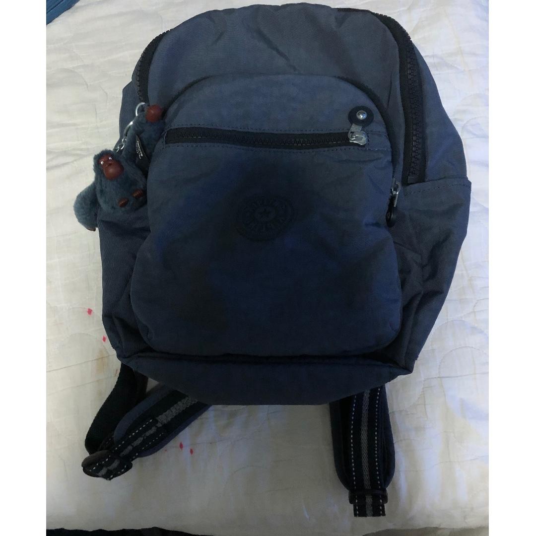 navy blue kipling backpack
